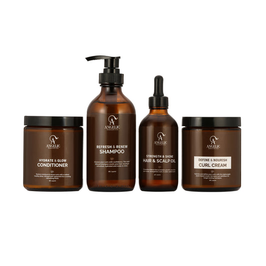 👑 The Halo Bundle – Complete 4-Step Ritual for Curly + Coily Hair